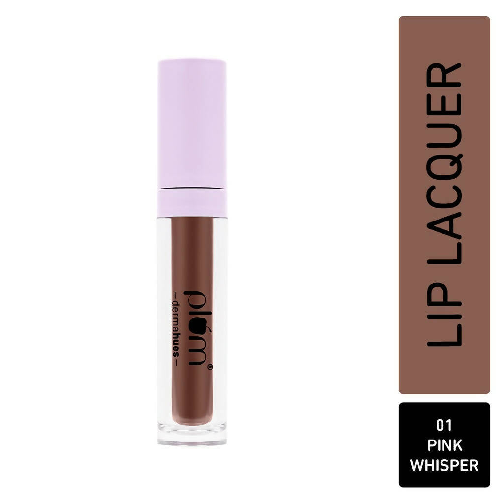 Plum Glassy Glaze Lip Lacquer 3-in-1 Lipstick + Lip Balm + Gloss 01 Pink Whisper - Distacart