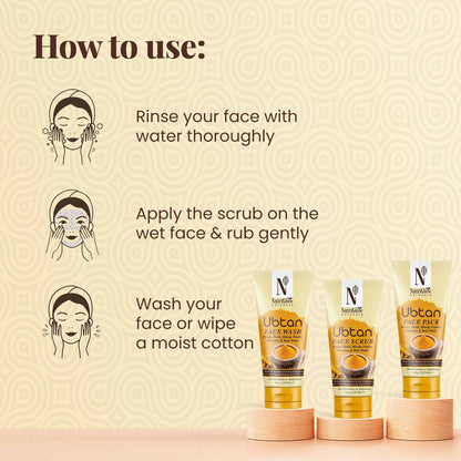 NutriGlow NATURAL'S Ubtan Face & Body Scrub with Besan, Moong Powder - Distacart