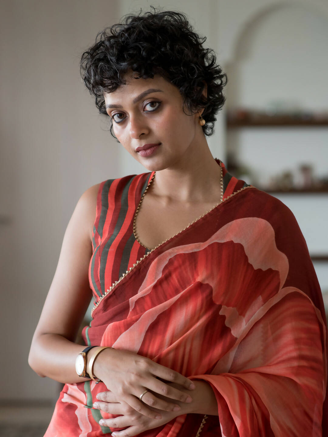 Suta Maroon Floral Pure Cotton Saree - Distacart