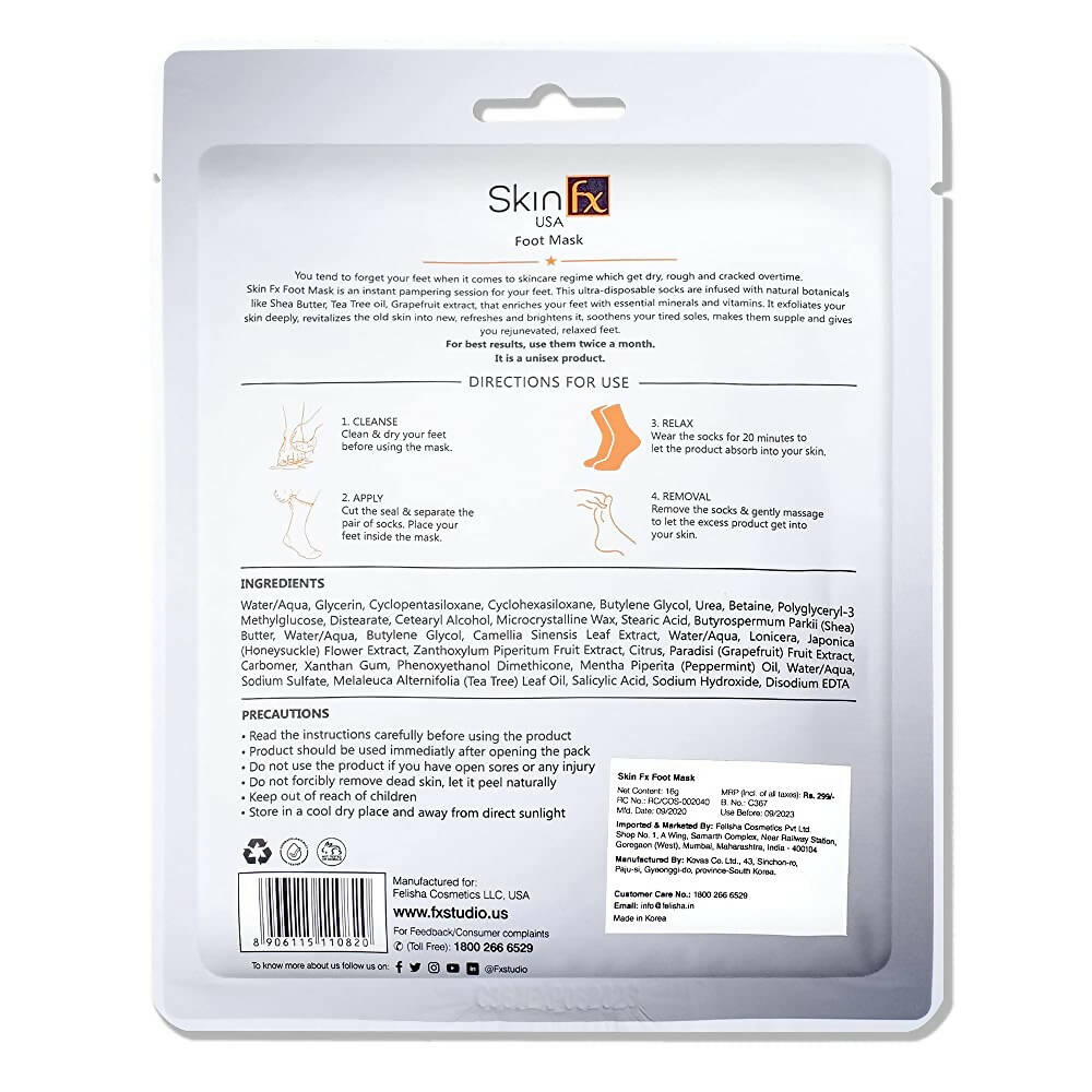 Skin Fx Foot Mask For Nourishing And Smoothening - Distacart