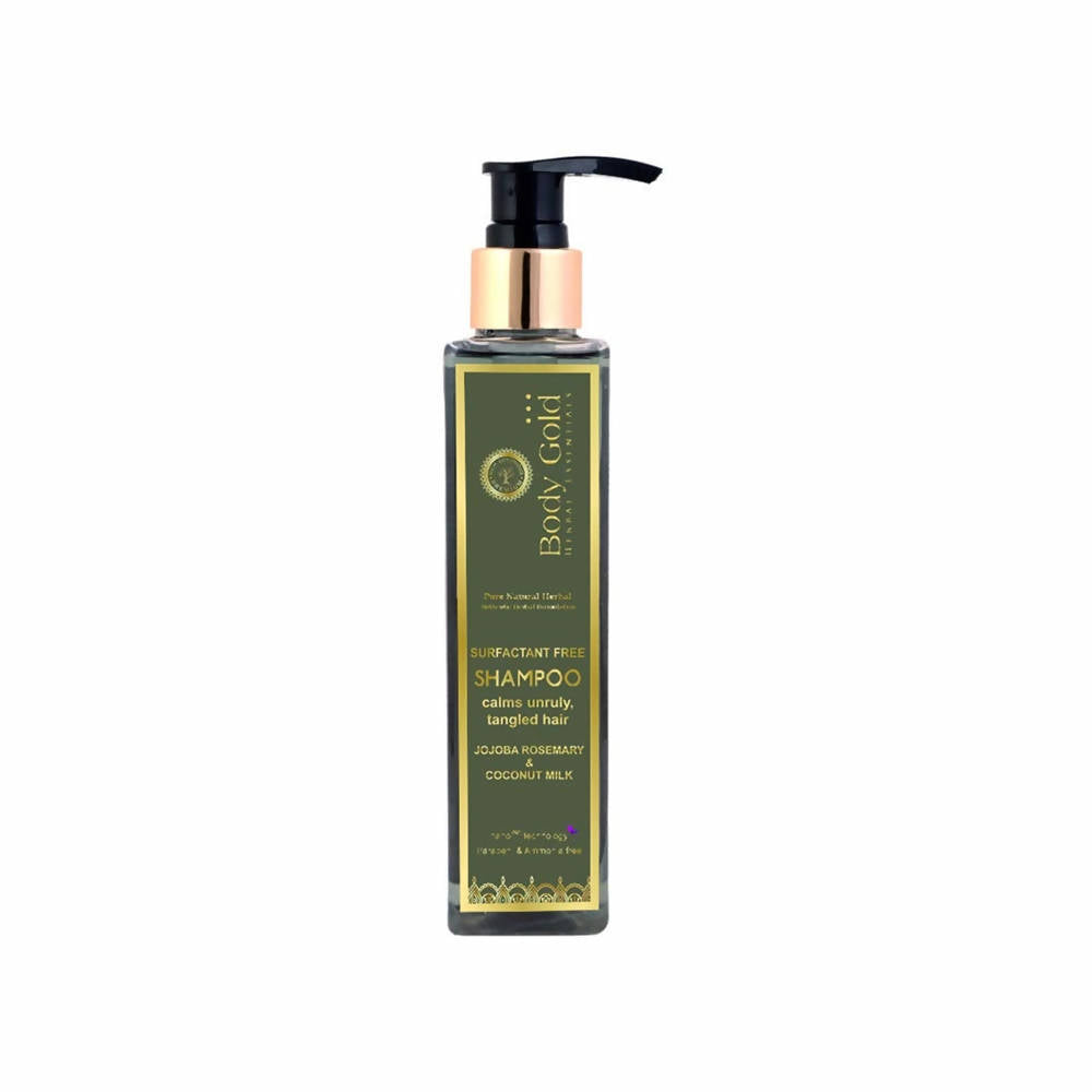 Body Gold Shampoo Clams Unruly Tangled Hair With Jojoba Rosemary & Coconut Milk