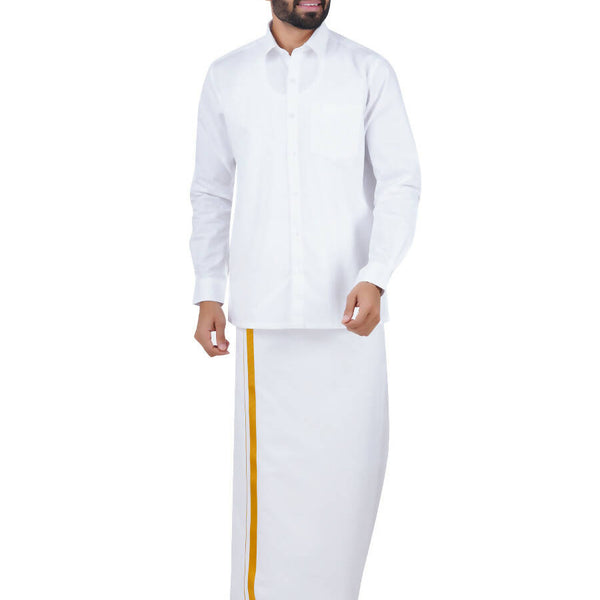 Ramraj Cotton Mens Royal Cotton Full Sleeve White Shirt - Distacart