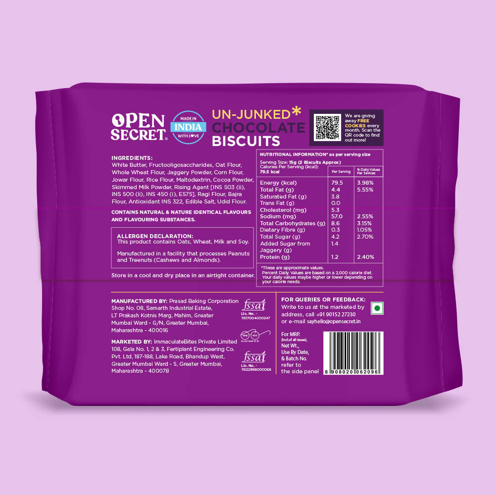 Open Secret Un-Junked Chocolate Biscuits - Distacart
