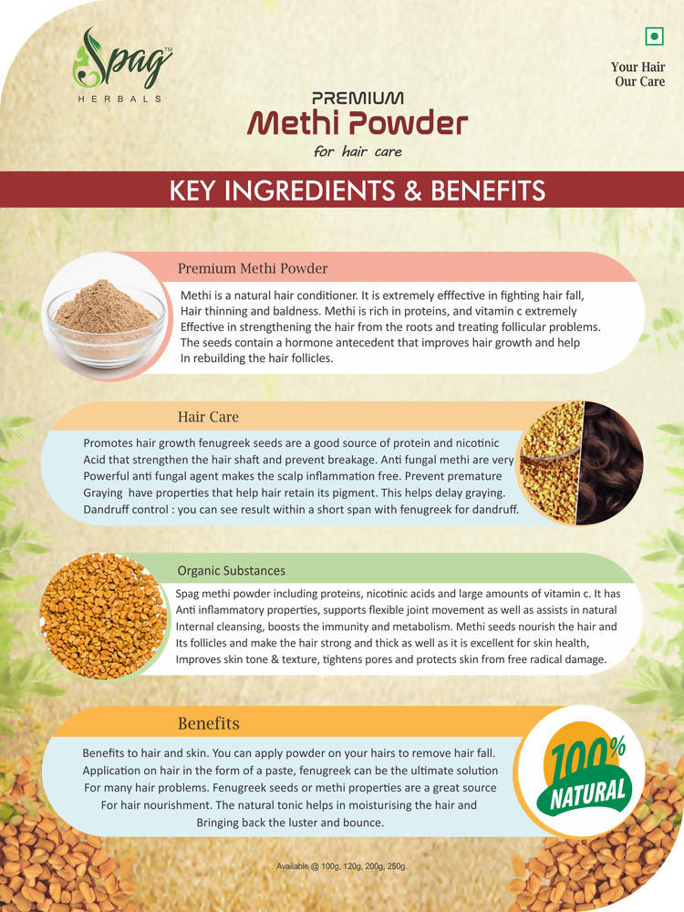 Spag Herbals Premium Methi Powder - Distacart