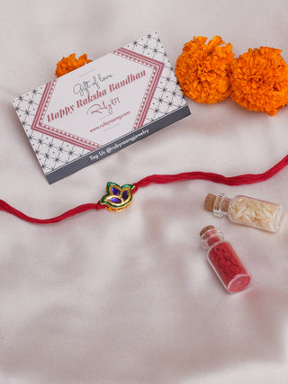 Designer kundan Rakhi - Ruby Raang - Distacart
