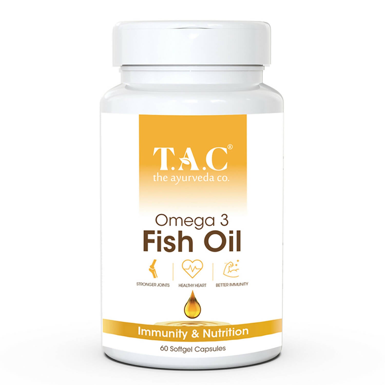TAC - The Ayurveda Co. Omega 3 Fish Oil Soft Gel Capsules - Distacart