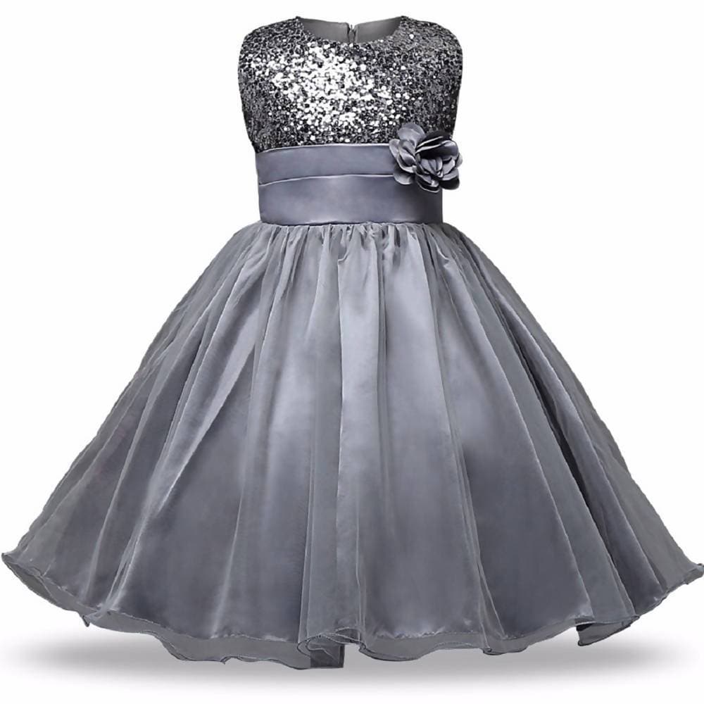 Asmaani Baby Girl Grey Color Satin A-Line Maxi Full Length Dress (AS-DRESS_22049) - Distacart