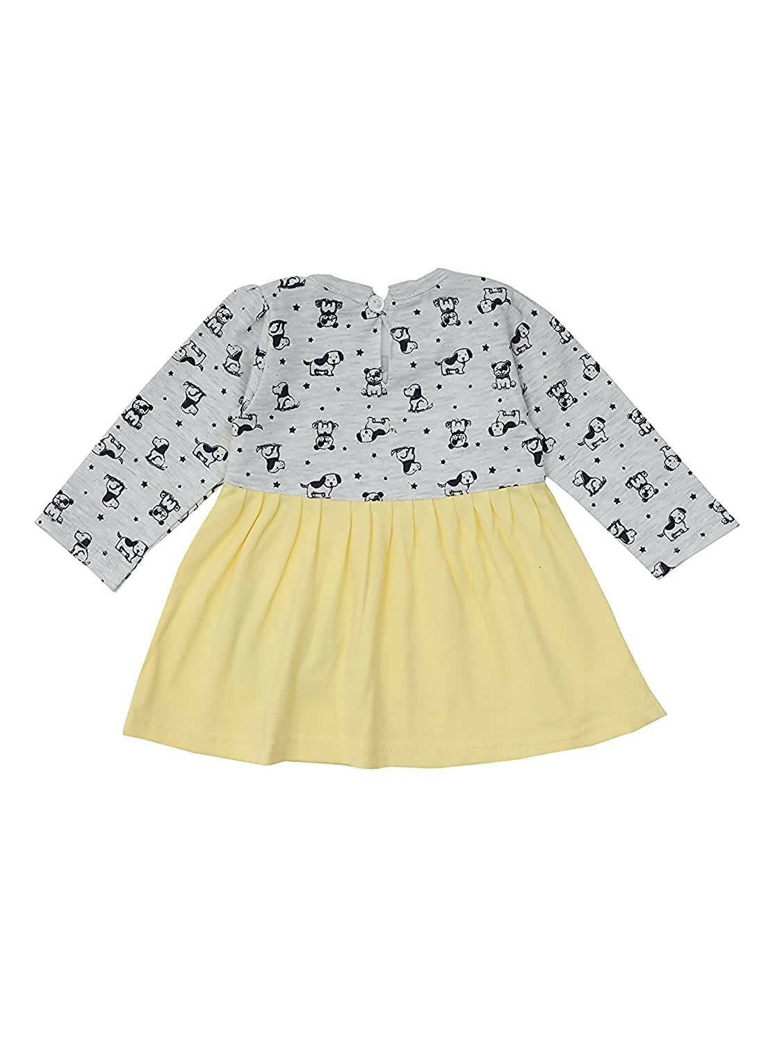 NammaBaby Baby Girl's A-Line Mini Frock Dress - Yellow Grey - Distacart