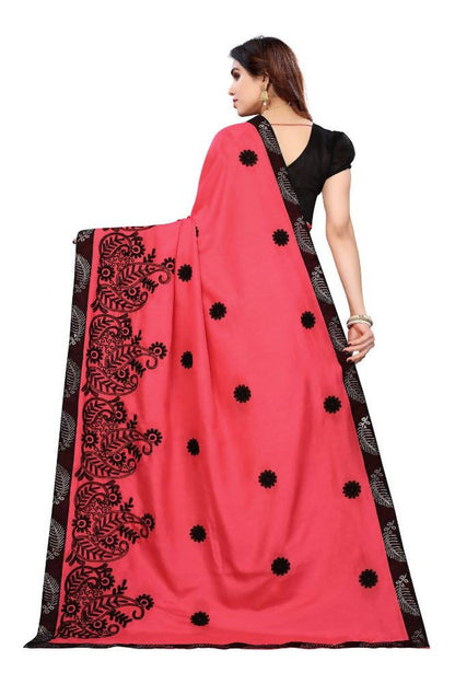 Vamika Pink Dola Silk Embroidery Saree