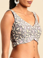 Thumbnail for House of Panchhi Grey Organza Sequins & Zarkan embroidery Lehenga choli & Dupatta - Distacart