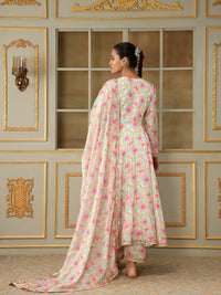 Thumbnail for Pomcha Jaipur Pink Saadgi Gulistan Anarkali Set - Distacart