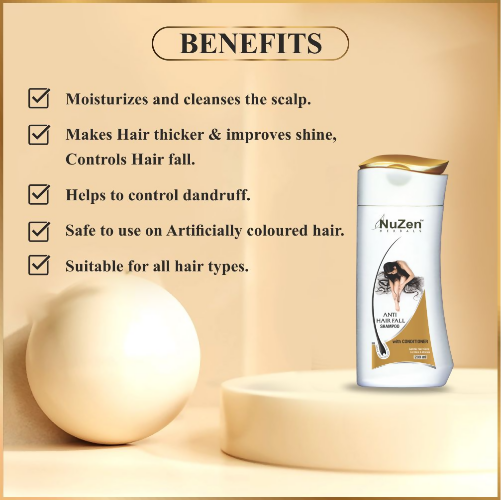 Nuzen Herbals Anti Hair Fall Shampoo with Conditioner - Distacart