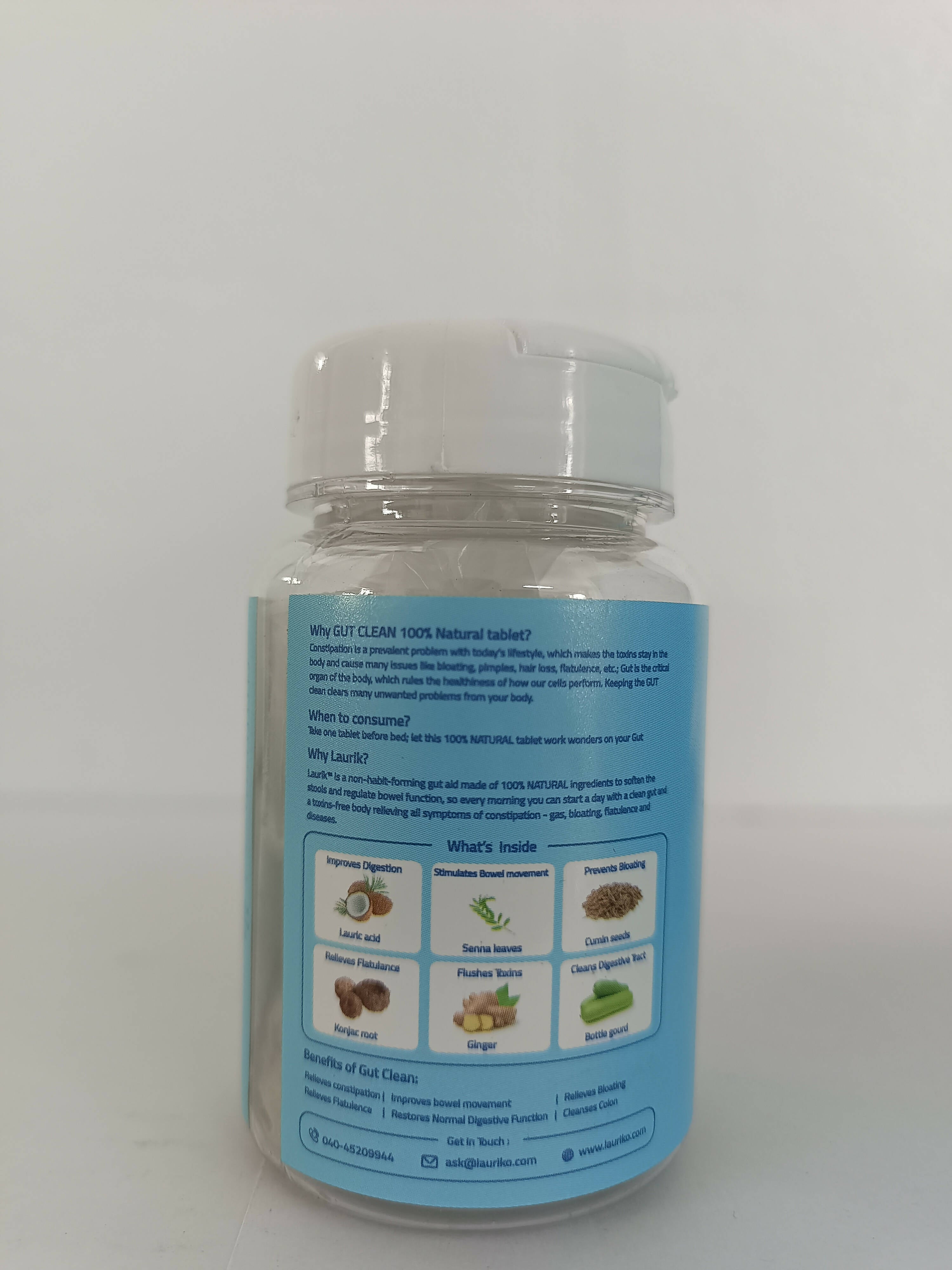 Laurik Gut Clean Tablets For Constipation Relief And Digestive Health - Distacart