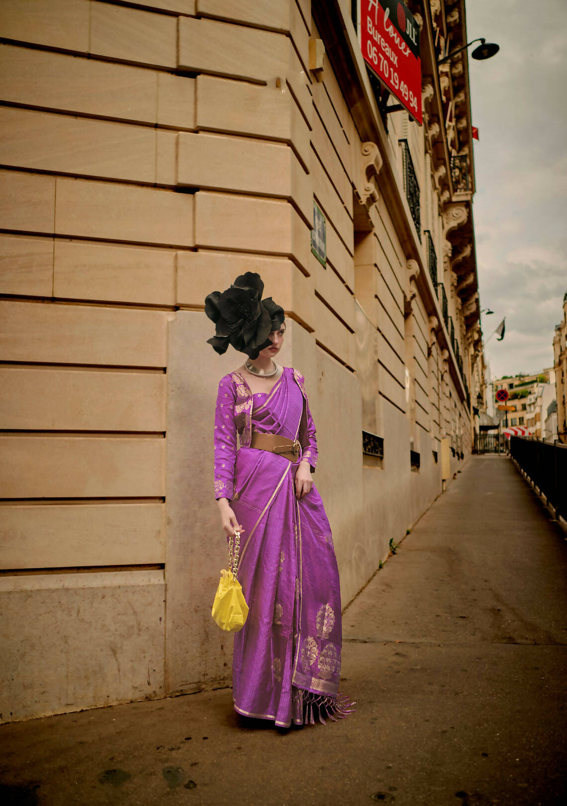 Viola Purple Weavead Thread & Zari Work, Handloom Weaving Banarasi Satin Silk Saree - Rajtex Kronicle Silk - Distacart