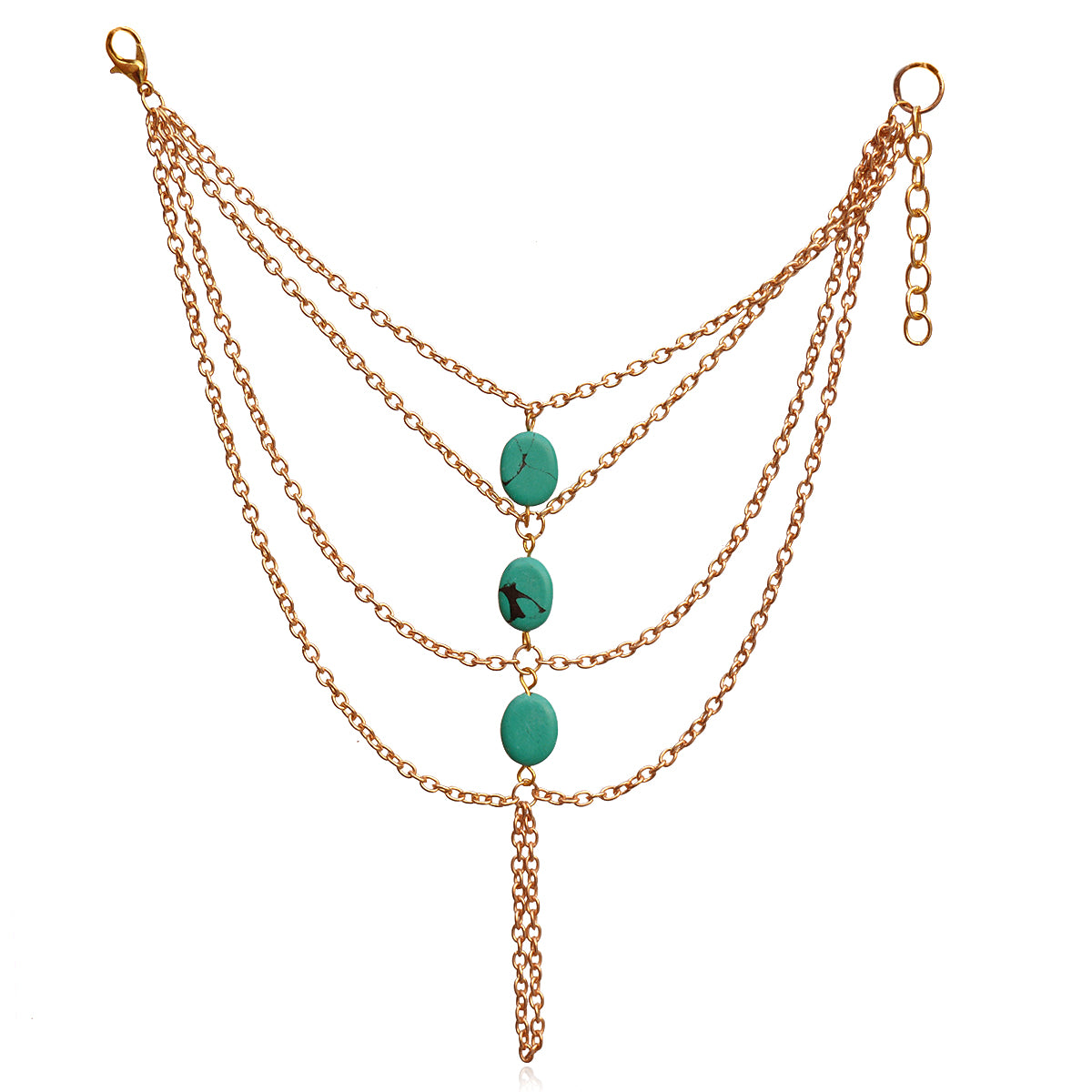 Gold-Plated Alloy Designer Hand Harness Bracelet - The Pari - Distacart