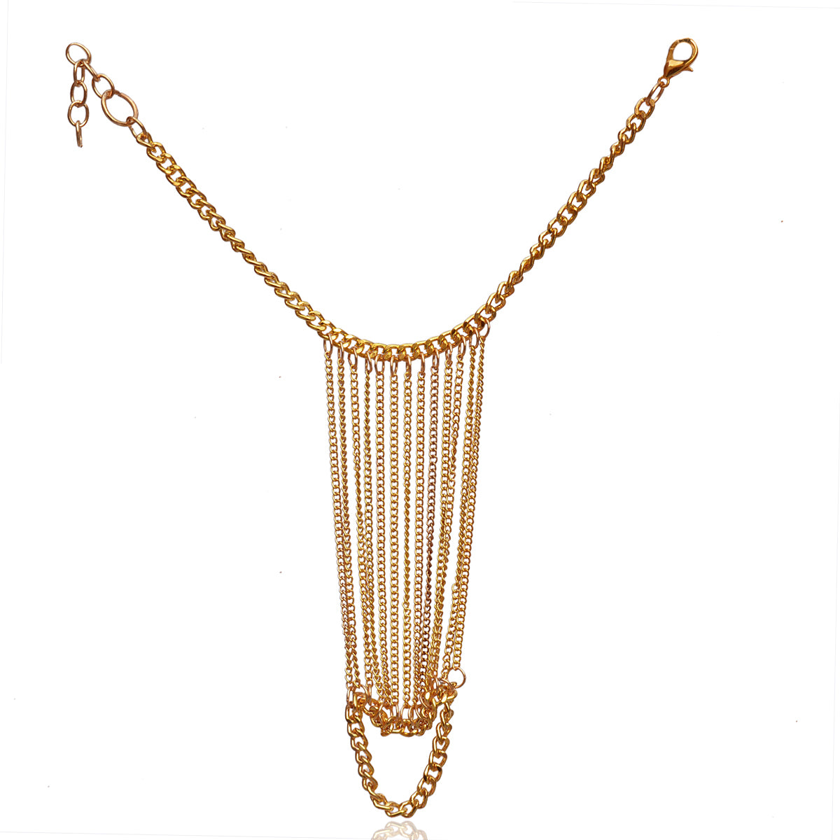 Gold-Plated Alloy Designer Hand Harness Bracelet - The Pari - Distacart