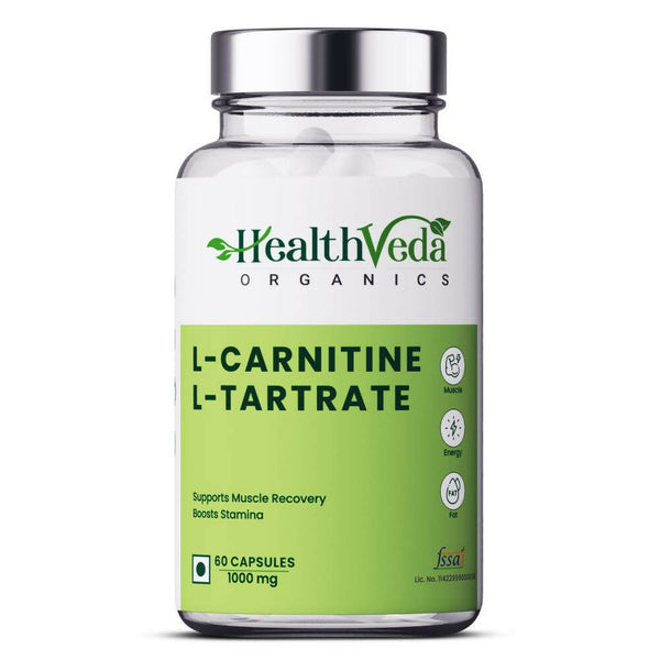 Health Veda Organics L Carnitine L-Tartrate Veg Capsules - Distacart