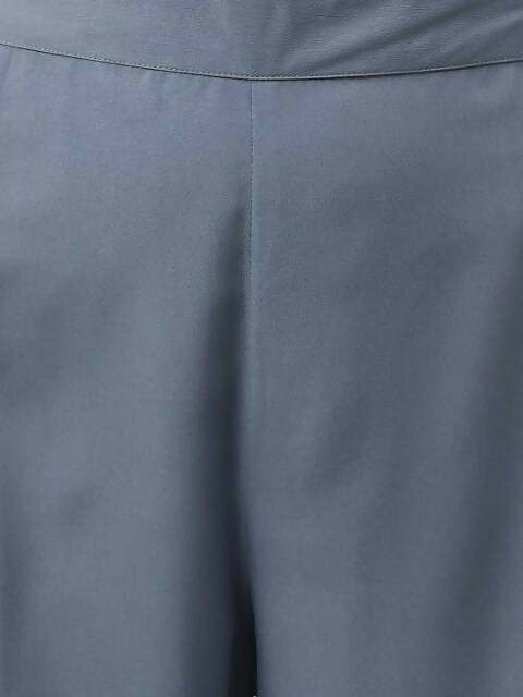 FIORRA Women's Grey Poly Crepe A-Line Kurta Set - Distacart