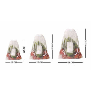 Home Strap Mesh Reusable Fridge Storage Bag for Fruits & Vegetables (Double Layered Mesh) - Distacart