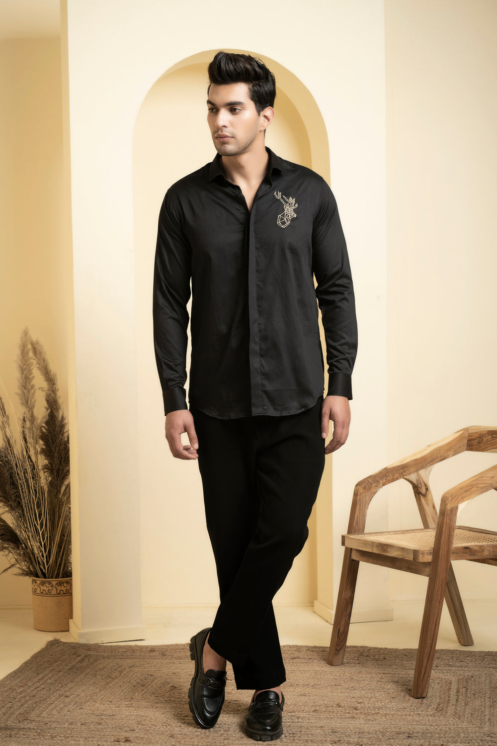 Perto Reindeer Designer Men's Shirt by Hilo Designs - Distacart