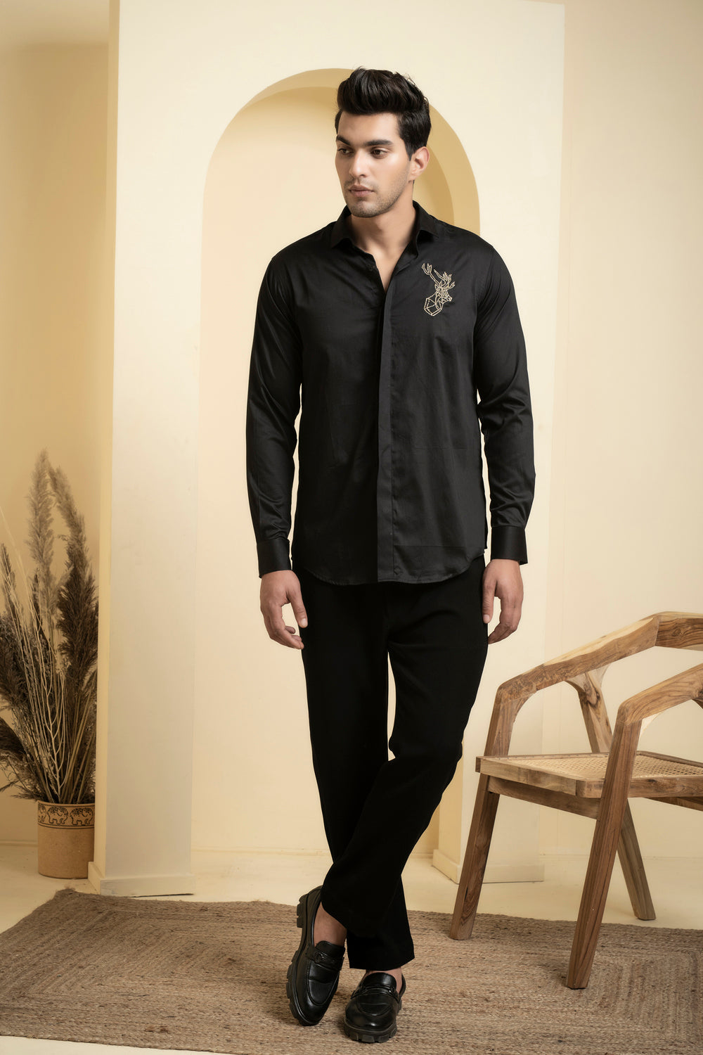 Perto Reindeer Designer Men's Shirt by Hilo Designs - Distacart