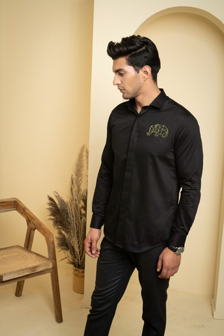 Perto Elephant Designer Men's Shirt by Hilo Designs - Distacart