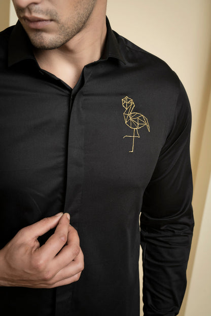 Perto Crane Designer Men's Shirt by Hilo Designs - Distacart