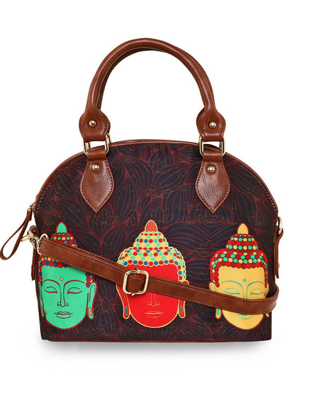 Sabhyata Buddha - Satin Handbag With Detachable Sling - Distacart