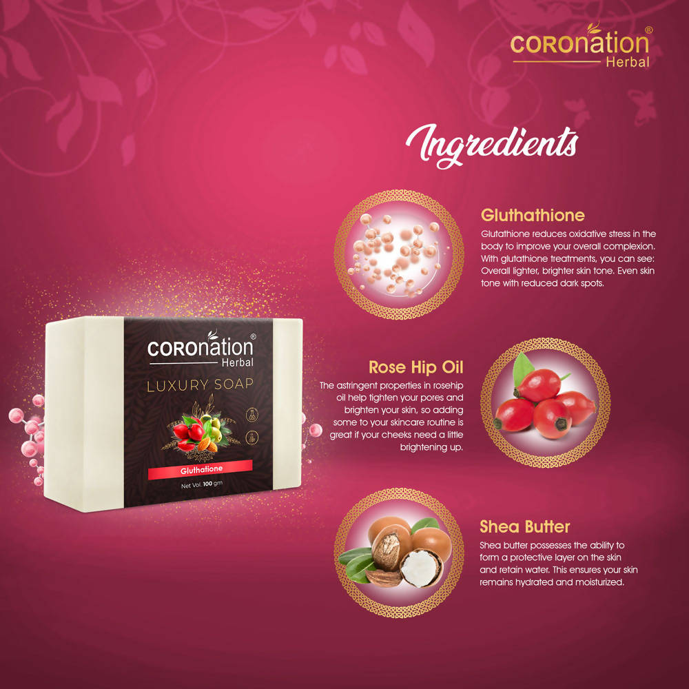 Indya COROnation Herbal Set of 3 Glutathione Luxury Soaps - 100g each- 17868548 Indya COROnation Herbal Set of 3 Glutathione Luxury Soaps - 100g each- 17868548