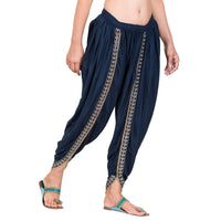 Thumbnail for Asmaani Navy Blue color Dhoti Patiala with Embellished Border