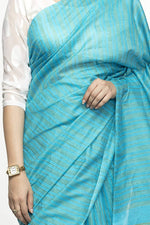 Thumbnail for Mominos Fashion Firozi Color Bhagalpuri Saree