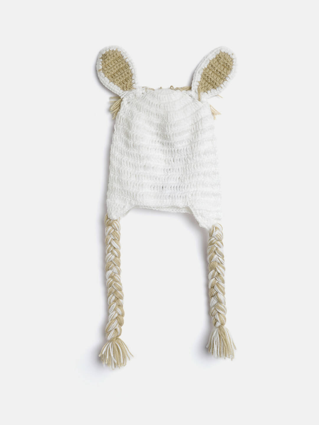 Chutput Kids Woollen Hand Knitted Llama Detail Cap - White - Distacart