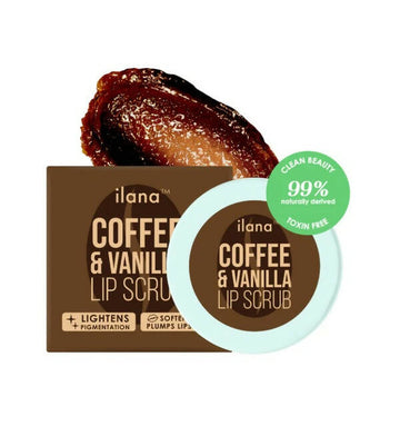 Ilana Lip Scrub - Brightening And Plumping Vegan Lip Exfoliator - Coffee & Vanilla - Distacart