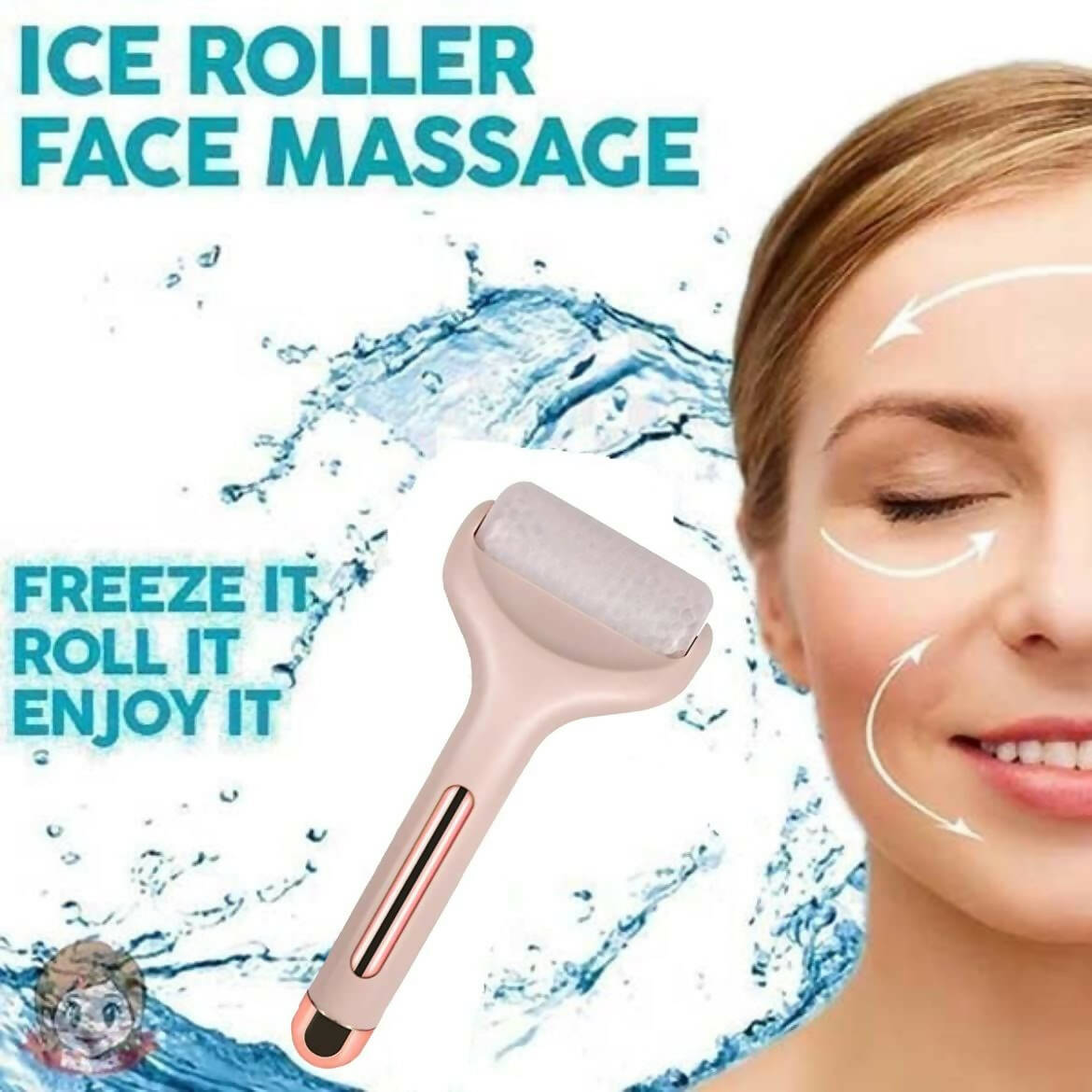 Favon Ice Roller Face Massager Tool with Cool Gel Beads for Cold Massage - Distacart