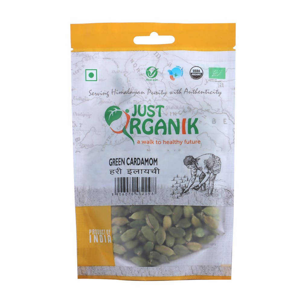 Just Organik Green Cardamom Whole (Hari Elaichi Sabut) - Distacart