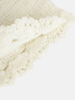 Thumbnail for Chutput Kids Woollen Hand Knitted Full Sleeves Cardigan With Short Sleeves Flower Work Dress - Cream - Distacart