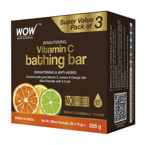 Wow Skin Science Brightening Vitamin C Bathing Bar - Distacart