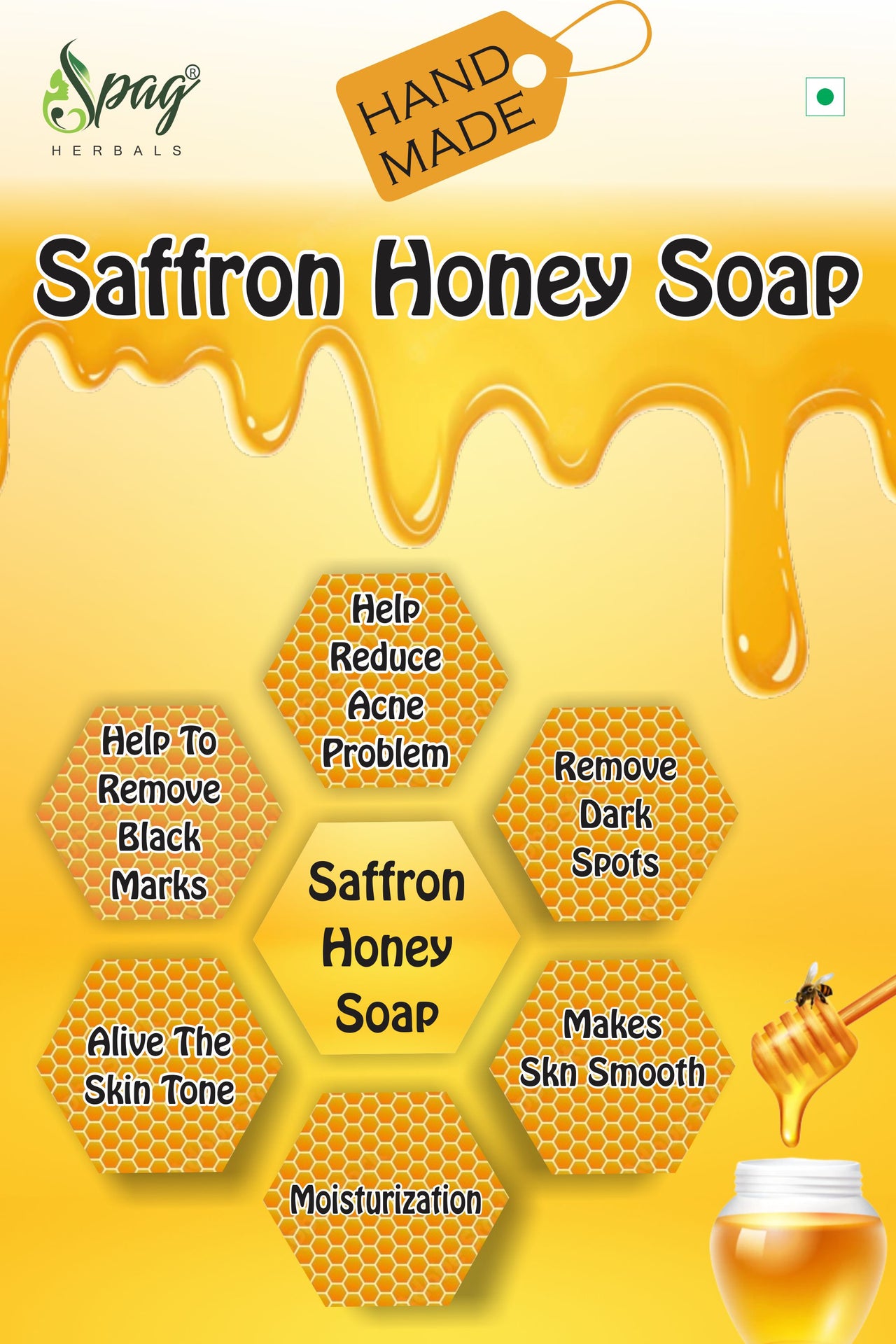 Spag Herbals Saffron Honey Handmade Soap - Distacart