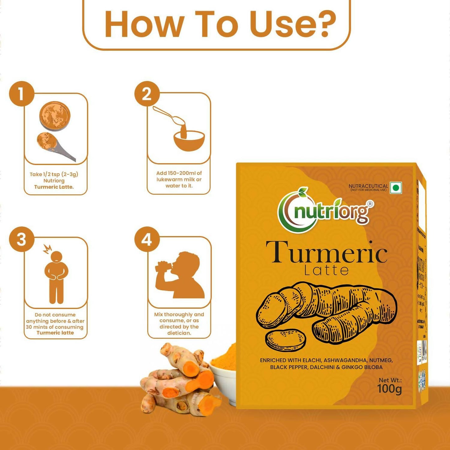 Nutriorg Certified Organic Turmeric Latte - Distacart