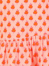 Thumbnail for Lil Drama Girls Printed Dress - Orange - Distacart