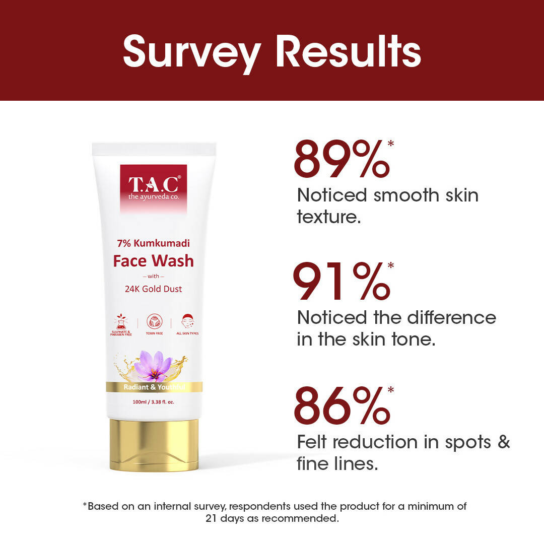 TAC - The Ayurveda Co. 7% Kumkumadi Face Wash for Glowing Skin - Distacart