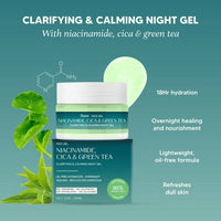 Thumbnail for Ilana Clarifying & Calming Night Face Gel With Green Tea, Cica & 3% Niacinamide - Distacart