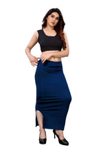 Thumbnail for Vamika Navy Blue Cotton Lycra Petticoat - Distacart