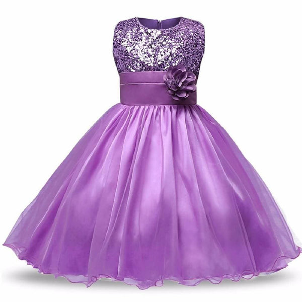 Asmaani Baby Girl's Lavender Color Satin A-Line Maxi Full Length Dress (AS-DRESS_22047) - Distacart