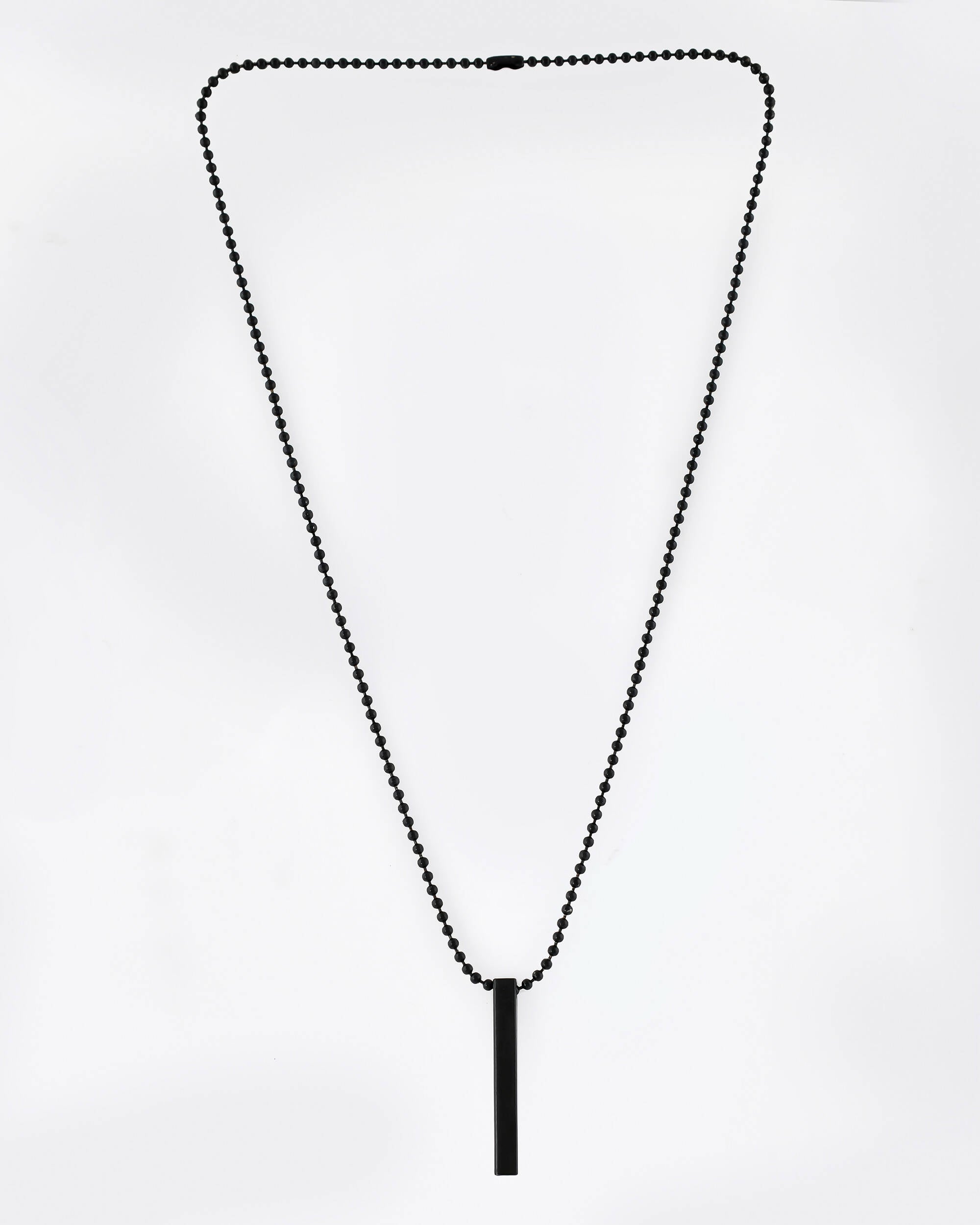 VOJ Women Black -Toned Stainless Steel Rhodium Plated Chain With Pendant Beads Chain - Distacart