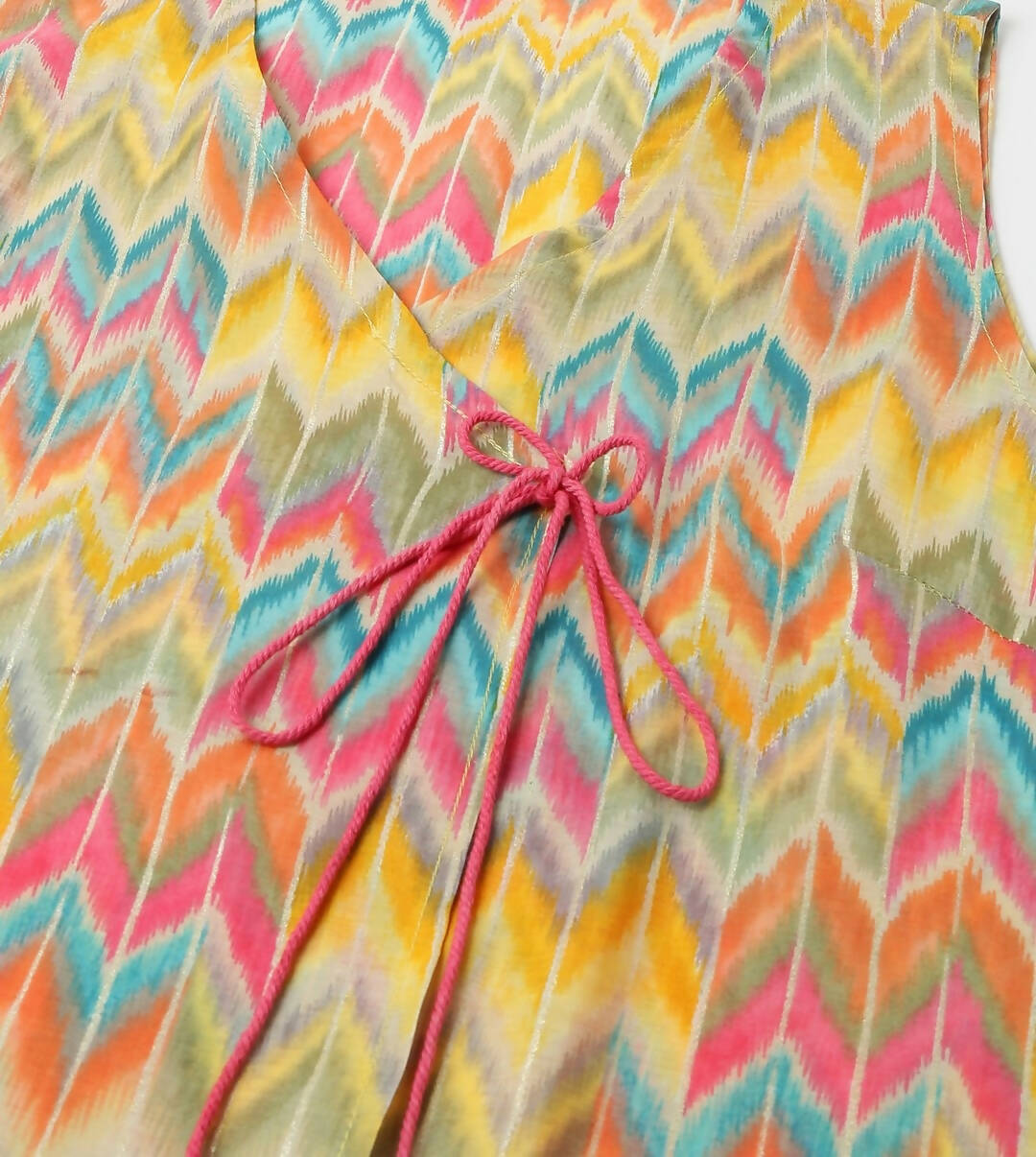 Women Multicolor Angrakha Poly Chanderi Printed Kurta - Shurma - Distacart