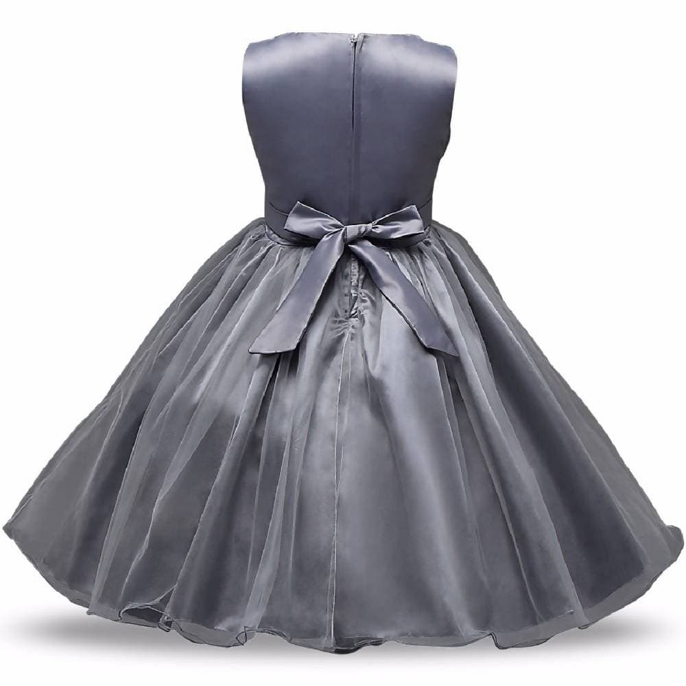 Asmaani Baby Girl Grey Color Satin A-Line Maxi Full Length Dress (AS-DRESS_22049) - Distacart