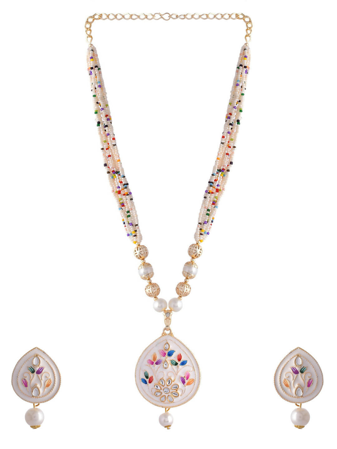 VOJ Women White Color stainless steel Jewellery Set - Distacart