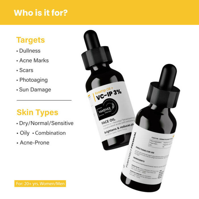 Vandyke Rosehip Oil + VC-IP 3% Face Oil - Distacart