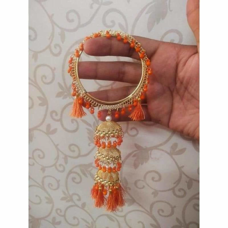 Stylish And Trendy Orange Color Hanging Bangles